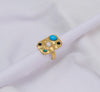 Aqua pearl ring