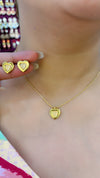 Gold Heart Pendant Set