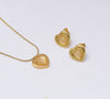 Gold Heart Pendant Set